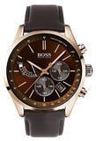 Hugo Boss Grand Prix Brown Dial Brown Leather Strap Watch for Men - 1513605 Authentic Buy Shop Now