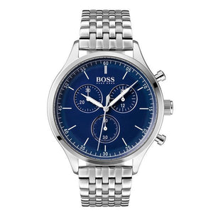 Hugo Boss Companion Blue Dial Silver Steel Strap Watch for Men - 1513653 Authentic Buy Shop Now