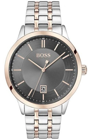 Hugo Boss Classic Grey Dial Two Tone Steel Strap Watch for Men - 1513688 Authentic Buy Shop Now