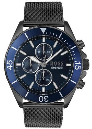 Hugo Boss Ocean Edition Blue Dial Black Mesh Bracelet Watch for Men - 1513702 Authentic Buy Shop Now