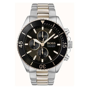 Hugo Boss Ocean Edition Black Dial Two Tone Steel Strap Watch for Men - 1513705 Authentic Buy Shop Now