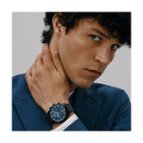 Hugo Boss Pioneer Quartz Blue Dial Blue Leather Strap Watch For Men - 1513711 Authentic Buy Shop Now
