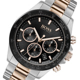 Hugo Boss Here Chronograph Black Dial Two Tone Steel Strap Watch for Men - 1513757 Authentic Buy Shop Now