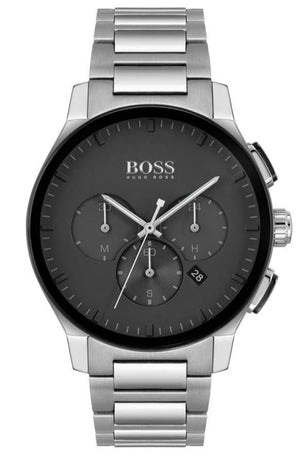 Hugo Boss Peak Black Dial Silver Steel Strap Watch for Men - 1513762 Authentic Buy Shop Now