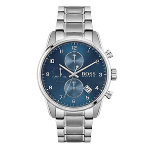 Hugo Boss Skymaster Blue Dial Silver Steel Strap Watch for Men - 1513784 Authentic Buy Shop Now
