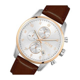 Hugo Boss Skymaster White Dial Brown Leather Strap Watch for Men - 1513786 Authentic Buy Shop Now
