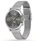 Hugo Boss Integrity Grey Dial Silver Mesh Bracelet Watch for Men - 1513807 Authentic Buy Shop Now