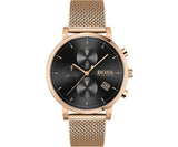 Hugo Boss Integrity Black Dial Gold Mesh Bracelet Watch for Men - 1513808 Authentic Buy Shop Now