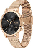 Hugo Boss Integrity Black Dial Gold Mesh Bracelet Watch for Men - 1513808 Authentic Buy Shop Now