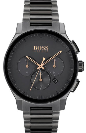 Hugo Boss Peak Black Dial Black Steel Strap Watch for Men - 1513814 Authentic Buy Shop Now