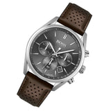 Hugo Boss Champion Grey Dial Brown Leather Strap Watch for Men - 1513815 Authentic Buy Shop Now