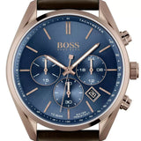 Hugo Boss Champion Blue Dial Brown Leather Strap Watch for Men - 1513817 Authentic Buy Shop Now