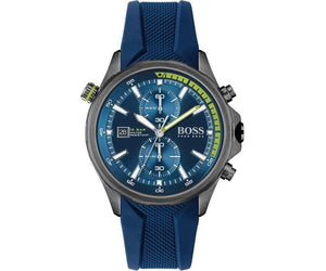 Hugo Boss Globetrotter Blue Dial Blue Silicone Strap Watch for Men - 1513821 Authentic Buy Shop Now
