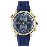 Hugo Boss Globetrotter Blue Dial Blue Silicone Strap Watch for Men - 1513822 Authentic Buy Shop Now