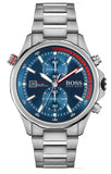 Hugo Boss Globetrotter Blue Dial Silver Steel Strap Watch for Men - 1513823 Authentic Buy Shop Now