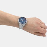 Hugo Boss Globetrotter Blue Dial Silver Steel Strap Watch for Men - 1513823 Authentic Buy Shop Now