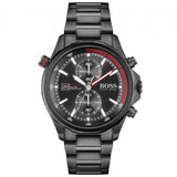 Hugo Boss Globetrotter Black Dial Black Steel Strap Watch for Men - 1513825 Authentic Buy Shop Now