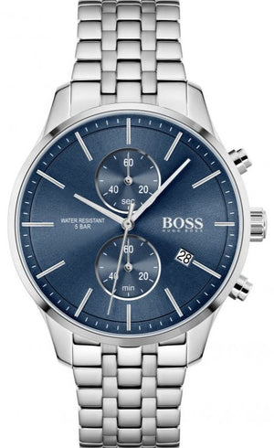 Hugo Boss Jet Blue Dial Silver Steel Strap Watch for Men - 1513384 Authentic Buy Shop Now