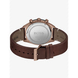 Hugo Boss Santiago Chronograph Grey Dial Brown Leather Strap Watch for Men - 1513861 Authentic Buy Shop Now