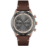 Hugo Boss Santiago Chronograph Grey Dial Brown Leather Strap Watch for Men - 1513861 Authentic Buy Shop Now