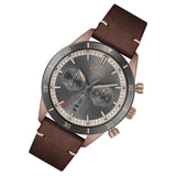 Hugo Boss Santiago Chronograph Grey Dial Brown Leather Strap Watch for Men - 1513861 Authentic Buy Shop Now