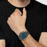Hugo Boss Santiago Blue Dial Grey Steel Strap Watch for Men - 1513863 Authentic Buy Shop Now