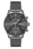 Hugo Boss Associate Black Dial Black Mesh Bracelet Watch for Men - 1513769 Authentic Buy Shop Now
