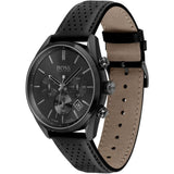 Hugo Boss Champion Black Dial Black Leather Strap Watch for Men - 1513880 Authentic Buy Shop Now