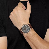 Hugo Boss Grandmaster Grey Dial Brown Leather Strap Watch for Men - 1513882 Authentic Buy Shop Now
