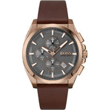 Hugo Boss Grandmaster Grey Dial Brown Leather Strap Watch for Men - 1513882 Authentic Buy Shop Now