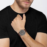Hugo Boss Grandmaster Grey Dial Brown Leather Strap Watch for Men - 1513882 Authentic Buy Shop Now