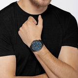 Hugo Boss Grandmaster Blue Dial Black Leather Strap Watch for Men - 1513883 Authentic Buy Shop Now