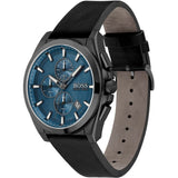 Hugo Boss Grandmaster Blue Dial Black Leather Strap Watch for Men - 1513883 Authentic Buy Shop Now