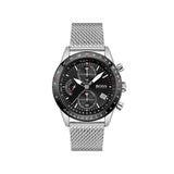 Hugo Boss Pilot Edition Black Dial Silver Mesh Bracelet Watch for Men - 1513886 Authentic Buy Shop Now