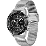 Hugo Boss Pilot Edition Black Dial Silver Mesh Bracelet Watch for Men - 1513886 Authentic Buy Shop Now