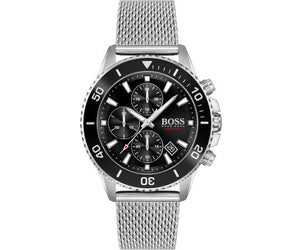 Hugo Boss Admiral Black Dial Silver Mesh Bracelet Watch for Men - 1513904 Authentic Buy Shop Now