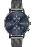 Hugo Boss Skymaster Chronograph Grey Dial Grey Mesh Bracelet Watch for Men - 1513934 Authentic Buy Shop Now