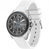 Hugo Boss Volane Grey Dial White SIlicone Strap Watch for Men - 1513948 Authentic Buy Shop Now