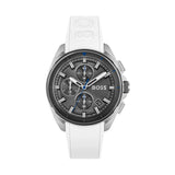 Hugo Boss Volane Grey Dial White SIlicone Strap Watch for Men - 1513948 Authentic Buy Shop Now