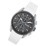 Hugo Boss Volane Grey Dial White SIlicone Strap Watch for Men - 1513948 Authentic Buy Shop Now