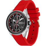 Hugo Boss Volane Black Dial Red Rubber Strap Watch for Men - 1513959 Authentic Buy Shop Now