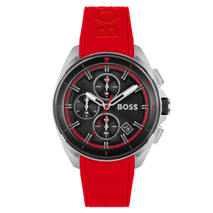 Hugo Boss Volane Black Dial Red Rubber Strap Watch for Men - 1513959 Authentic Buy Shop Now