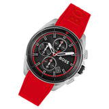 Hugo Boss Volane Black Dial Red Rubber Strap Watch for Men - 1513959 Authentic Buy Shop Now
