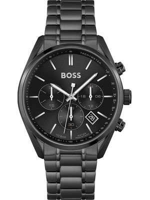 Hugo Boss Champion Black Dial Black Steel Strap Watch for Men - 1513960 Authentic Buy Shop Now