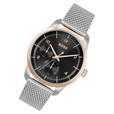 Hugo Boss Sophio Black Dial Silver Mesh Bracelet Watch for Men -1513961 Authentic Buy Shop Now