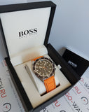 Hugo Boss Energy Chronograph Quartz Black Dial Orange Rubber Strap Watch For Men - 1513970 Authentic Buy Shop Now