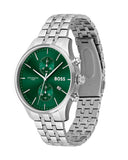 Hugo Boss Associate Green Dial Silver Steel Strap Watch for Men - 1513975 Authentic Buy Shop Now