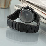 Hugo Boss One Chronograph Black Dial Black Steel Strap Watch For Men - 1514001 Authentic Buy Shop Now