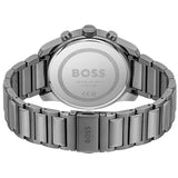 Hugo Boss Trace Chronograph Grey Dial Grey Steel Strap Watch For Men - 1514005 Authentic Buy Shop Now
