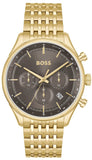 Hugo Boss Gregor Chronograph Grey Dial Gold Steel Strap Watch For Men - 1514051 Authentic Buy Shop Now
